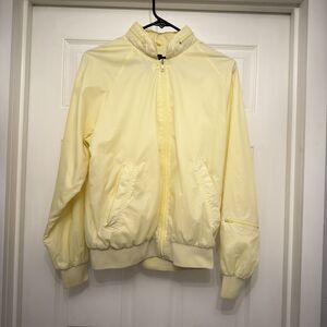 Vintage Duckster Pro Group Inc Yellow Nylon Bomber Jacket Womens Medium Packable